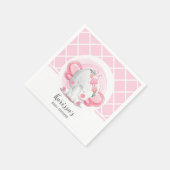 Serviette En Papier Baby shower de fille d'éléphant rose (Coin)