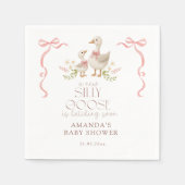 Serviette En Papier Baby shower de fille d'oie stupide (Devant)