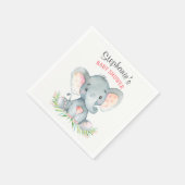 Serviette En Papier Baby shower de fille Eléphant Aquarelle (Coin)