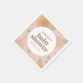 Serviette En Papier Baby shower de fille Fleur sauvage rétros (Coin)