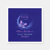 Serviette En Papier Baby shower de fille papillon pourpre (Devant)