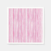 Serviette En Papier Baby shower de fille rose en bande (Devant)