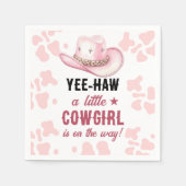 Serviette En Papier Baby shower de fille rosée de rodéo (Devant)