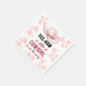 Serviette En Papier Baby shower de fille rosée de rodéo (Coin)