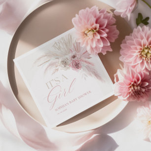 Serviette En Papier Baby shower de filles d'arc rose douce Boho