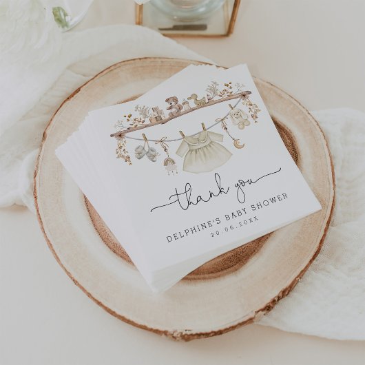 Serviette En Papier Baby shower de filles en boue de Bohême