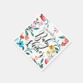 Serviette En Papier Baby shower de fleurs d'aquarelle (Coin)