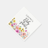 Serviette En Papier Baby shower de fleurs d'aquarelle (Coin)