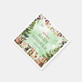 Serviette En Papier Baby shower de fleurs de baies (Coin)