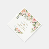 Serviette En Papier Baby shower de Fleurs de Crème Rose Charming (Coin)
