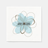 Serviette En Papier Baby shower de fleurs gris bleu (Devant)
