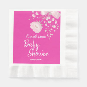 Serviette En Papier Baby shower de fleurs sauvages de couleur de baies