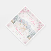 Serviette En Papier Baby shower de flocon rose cerf d'hiver (Coin)