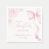 Serviette En Papier Baby shower de flocons de neige rose serviettes (Devant)