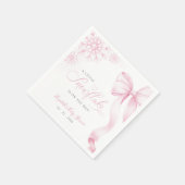 Serviette En Papier Baby shower de flocons de neige rose serviettes (Coin)
