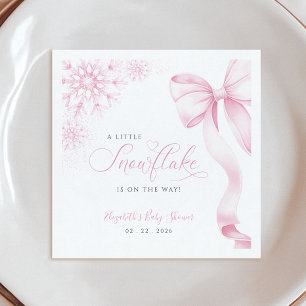 Serviette En Papier Baby shower de flocons de neige rose serviettes