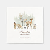 Serviette En Papier Baby shower de forêt d'animaux (Devant)