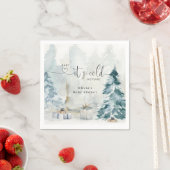 Serviette En Papier Baby shower de forêt d'hiver serviettes (En situation)