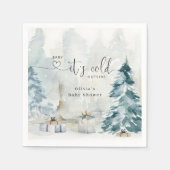 Serviette En Papier Baby shower de forêt d'hiver serviettes (Devant)