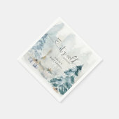 Serviette En Papier Baby shower de forêt d'hiver serviettes (Coin)