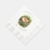 Serviette En Papier Baby shower de Fox couché aquarelle (Coin)