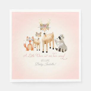 Serviette En Papier Baby shower de Fox de raton laveur de cerfs