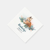Serviette En Papier Baby shower de Fox Woodland (Coin)