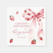 Serviette En Papier Baby shower de fraise Coquette Bow (Devant)
