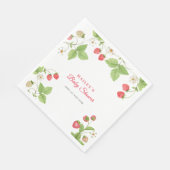 Serviette En Papier Baby shower de fraise doux simple (Coin)