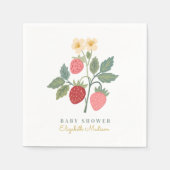 Serviette En Papier Baby shower de fraise sucrée (Devant)