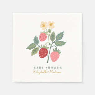 Serviette En Papier Baby shower de fraise sucrée