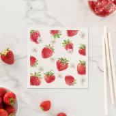 Serviette En Papier Baby shower de fraises sucrées (En situation)