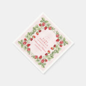 Serviette En Papier Baby shower de fraises sucrées (Coin)