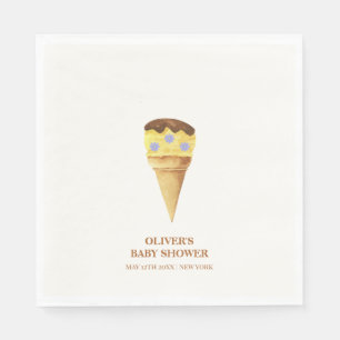 Serviette En Papier Baby shower de garçon à glace à glace à la crème d