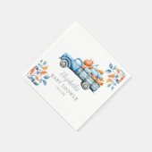 Serviette En Papier Baby shower de garçon bleu Citrouille doux (Coin)