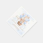 Serviette En Papier Baby shower de garçon Bleu Ours Teddy (Coin)