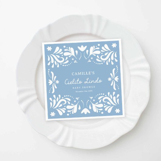 Serviette En Papier Baby shower de garçon Blue Cielito Lindo