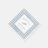 Serviette En Papier Baby shower de garçon classique En vichy bleu (Coin)