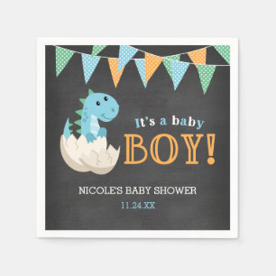 Serviette En Papier Baby shower de garçon de dinosaure de tableau