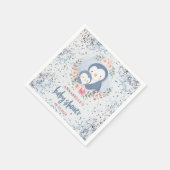 Serviette En Papier Baby shower de garçon de pingouin (Coin)