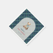 Serviette En Papier Baby shower de garçon d'ours en peluche bleu marin (Coin)