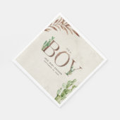 Serviette En Papier Baby shower de garçon en cuir Cactus (Coin)