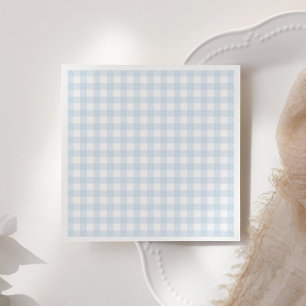 Serviette En Papier Baby shower de garçon En vichy bleu