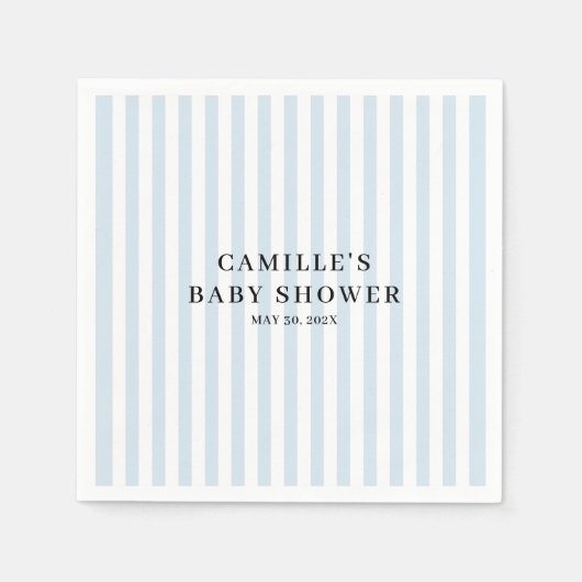 Serviette En Papier Baby shower de garçon En vichy bleu (Devant)