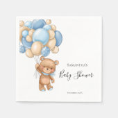 Serviette En Papier Baby shower de garçon Teddy - Blanc (Devant)