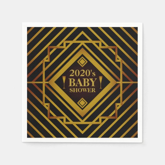Serviette En Papier Baby shower de Gatsby Gold 2020 (Devant)