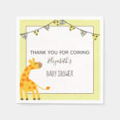 Serviette En Papier baby shower de girafe jaune neutre (Devant)