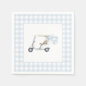 Serviette En Papier Baby shower de golf Blue En vichy (Devant)