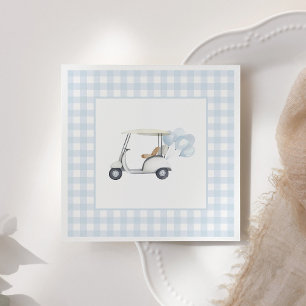Serviette En Papier Baby shower de golf Blue En vichy