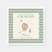 Serviette En Papier Baby Shower de golf Putter Mignon Prépa Argyle (Devant)
